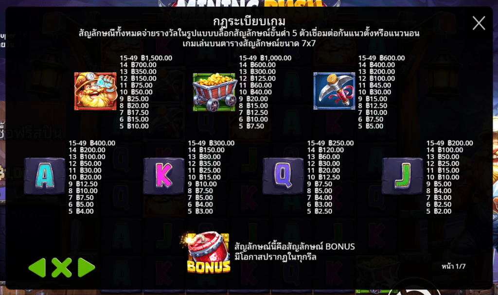 สัญลักษณ์เกม MINING RUSH ค่าย PRAGMATIC PLAY