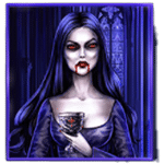 สัญลักษณ์พิเศษ แวมไพรสาวพื้นหลังสีม่วง เกม BLOOD SUCKERS MEGAWAYS ค่าย RED TIGER