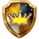 สัญลักษณ์พิเศษ โล่รูปมงกุฎ เกม KNIGHTS OF AVALON ค่าย RED TIGER