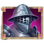สัญลักษณ์พิเศษ นักรบชุดโล่พื้นหลังสีม่วง เกม EYE OF SPARTACUS ค่าย PRAGMATIC PLAY