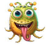 สัญลักษณ์พิเศษ เอเลี่ยนสีเหลือง เกม ALIEN INVADERS ค่าย PRAGMATIC PLAY