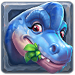 สัญลักษณ์พิเศษ ไดโนเสาร์สีฟ้า เกม ALIEN INVADERS ค่าย PRAGMATIC PLAY