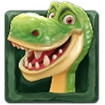 สัญลักษณ์พิเศษ ไดโนเสาร์สีเขียว เกม ALIEN INVADERS ค่าย PRAGMATIC PLAY