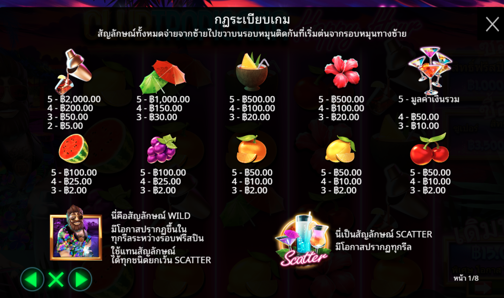 สัญลักษณ์เกม CLUB TROPICANA HAPPY HOUR ค่าย PRAGMATIC PLAY