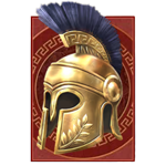 สัญลักษณ์พิเศษ หมวกนักรบ เกม ATHENS MEGAWAYS ค่าย RED TIGER