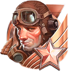 สัญลักษณ์พิเศษ นักบินดาวสีทองแดง เกม 1942 SKY WARRIOR ค่าย RED TIGER