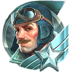 สัญลักษณ์พิเศษ นักบินดาวสีฟ้า เกม 1942 SKY WARRIOR ค่าย RED TIGER