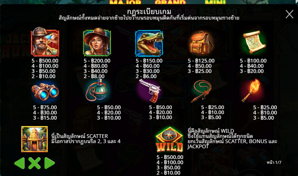 สัญลักษณ์ เกม JACKPOT HUNTER ค่าย PRAGMATIC PLAY
