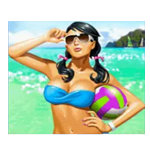 ผู้หญิงใส่บิกินี่สีฟ้า เกม BIKINI PARTY ค่าย MICROGAMING SLOT